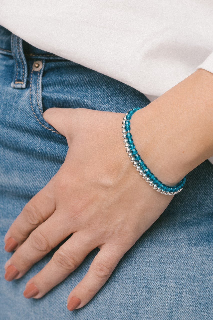 Past & Present Bracelet- Aqua Blue