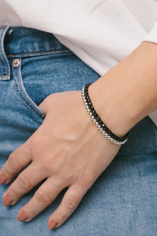 Past & Present Bracelet- Jet Black