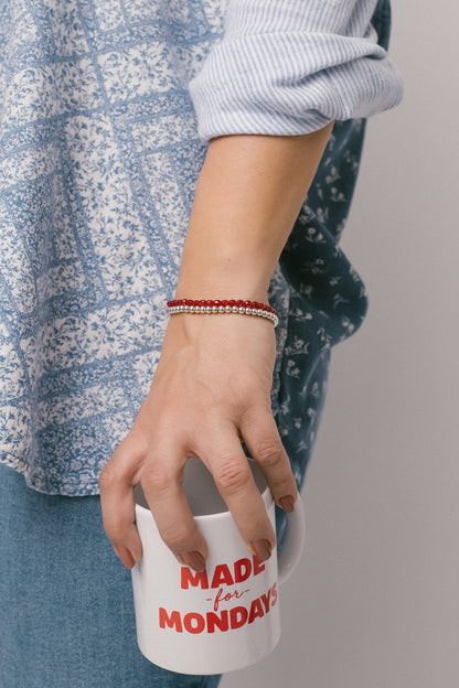 Past & Present Bracelet- Garnet Red